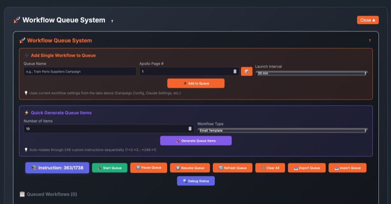 Cold Email Engine - Workflow Queue System